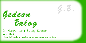 gedeon balog business card